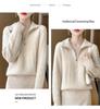New Women's Thick Lapel Half-Zip Wool Sweater - Soft Cable Knit, Casual Loose Fit for Autumn/Winter