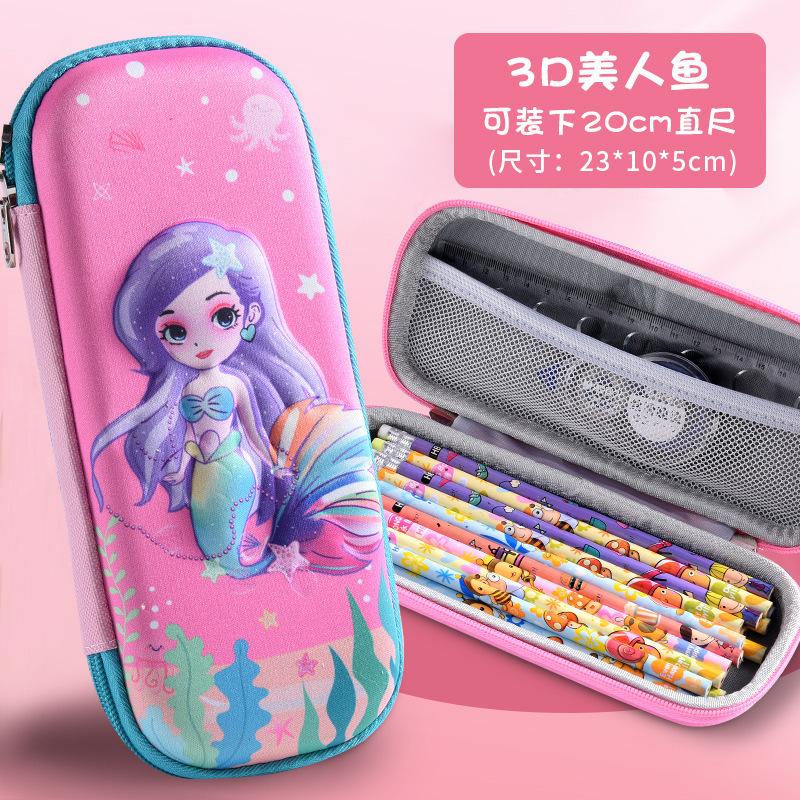 25 New children's pencil case 3D three-dimensional stationery box Primary school students large-capacity multi-functional EVA pencil case stationery