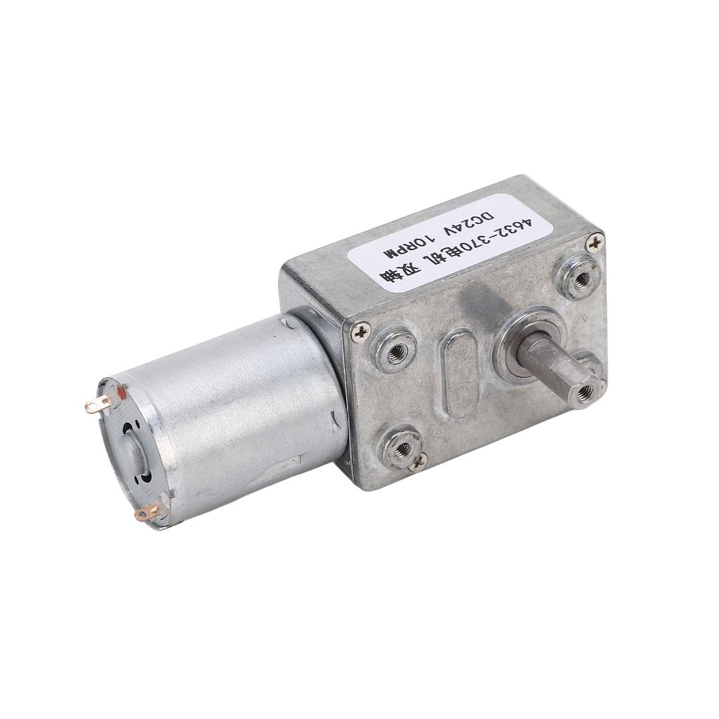 DC Worm Gear Motor 4632 370 Aluminum Brass Double Shaft Mini Turbine Worm Motor for Electric Fan DC24V 10RPM