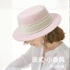 The New Model Shows a Small Face, Elegant and Not Monotonous, Retro, Exquisite Literary and Artistic Flat-top Woven Women's Sunshade Top Hat.