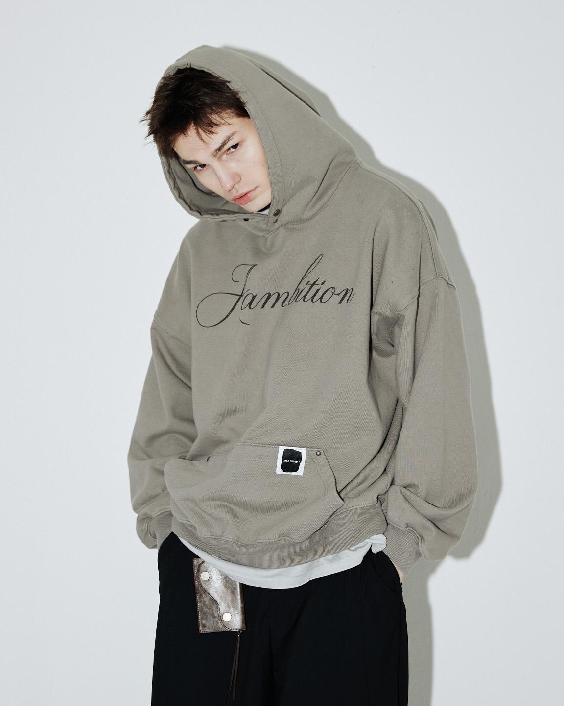 Ambition Signature Lettering Hoodie (Grayish-Beige) Beige/1(M)