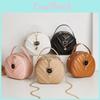 2023 New Fashion Women's Small Round Bag Sweet Style Chain Embossed Pu Shoulder Bag