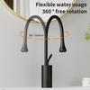 Modern Black  Bathroom Faucet with Crane Deck Mounted Hot And Cold Water Mixer Tap Sink Basin Crane Faucet for Bathroom