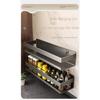 Gun gray kitchen storage rack seasoning rack free storage can wall mounted multifunctional seasoning rack