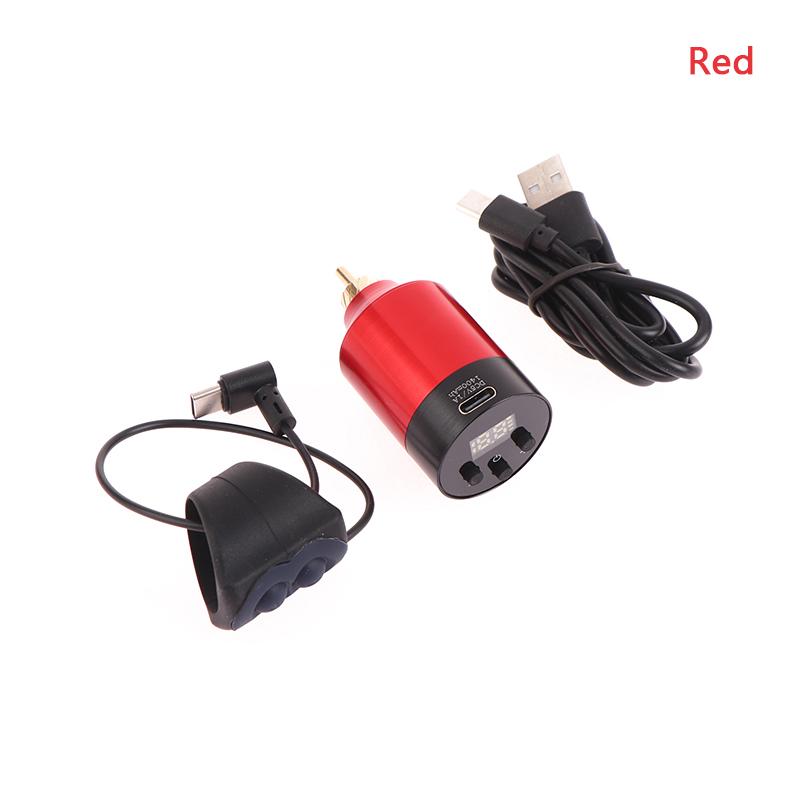 

Мини беспроводной блок питания для татуировки RCA-интерфейс портативный аккумулятор для быстрой зарядки для роторной ручки-машинки для татуировки красный