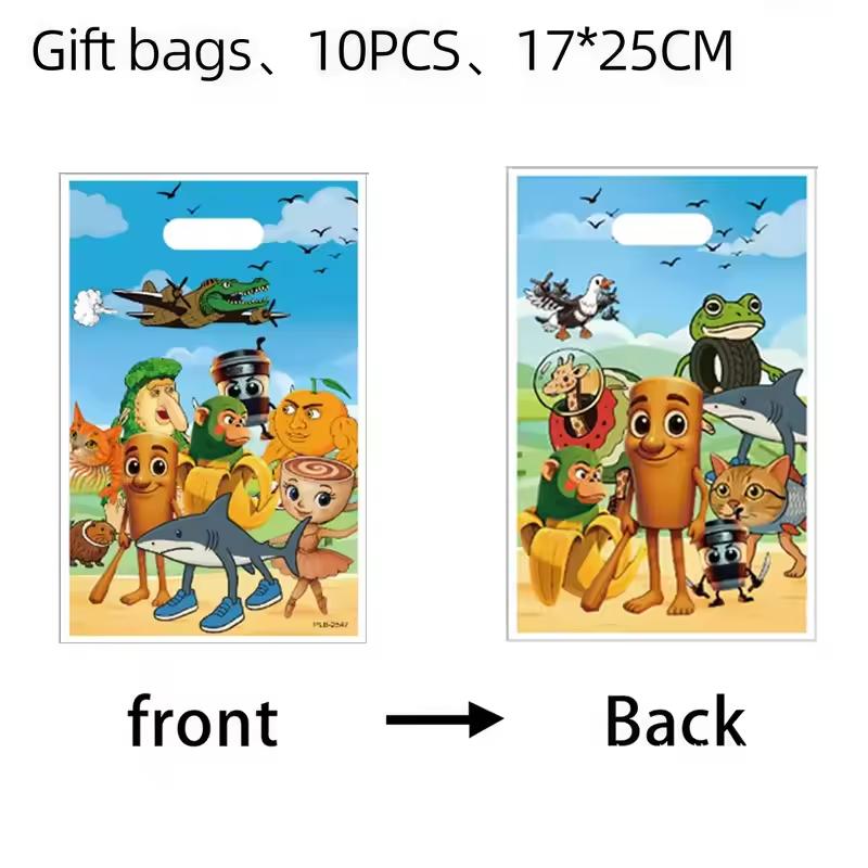 30/10Pcs Tung Sahur Tralalo Gift Bag Talian Brainrot Candy Bags Kids Boys Favors Birthday Loot Baby Showe Decoration Kid Friendly Entertaining Fun