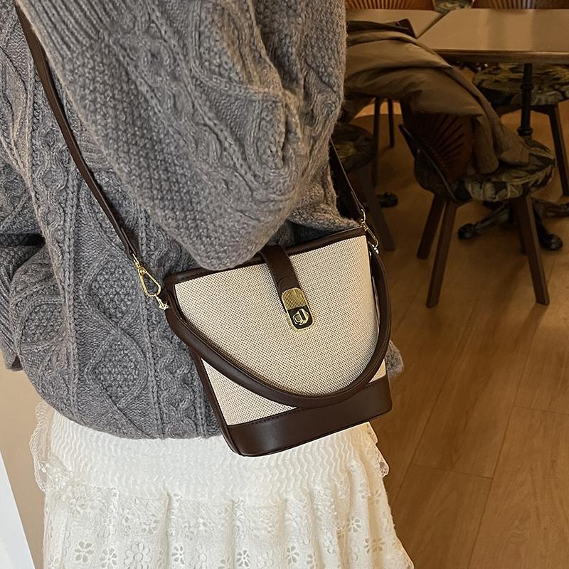 Fashionable Casual Women's Shoulder Bag, Retro Bucket Bag, Fashionable Crossbody Bag, Casual Handbag
