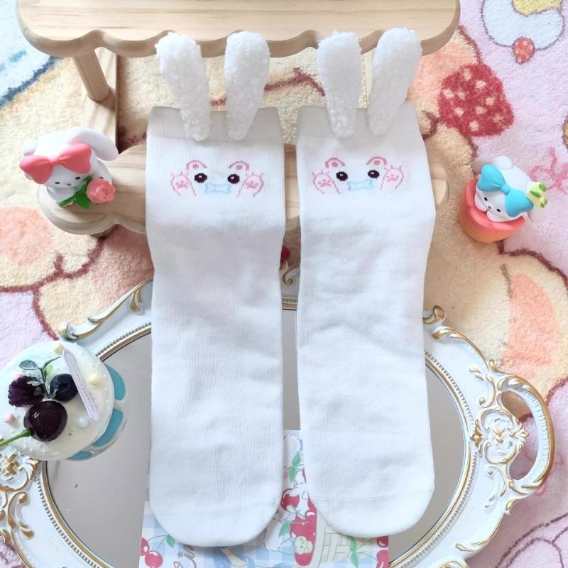 Ladies Autumn and Winter New Lovely Sweet Cartoon Rabbit Ears In Tube Socks