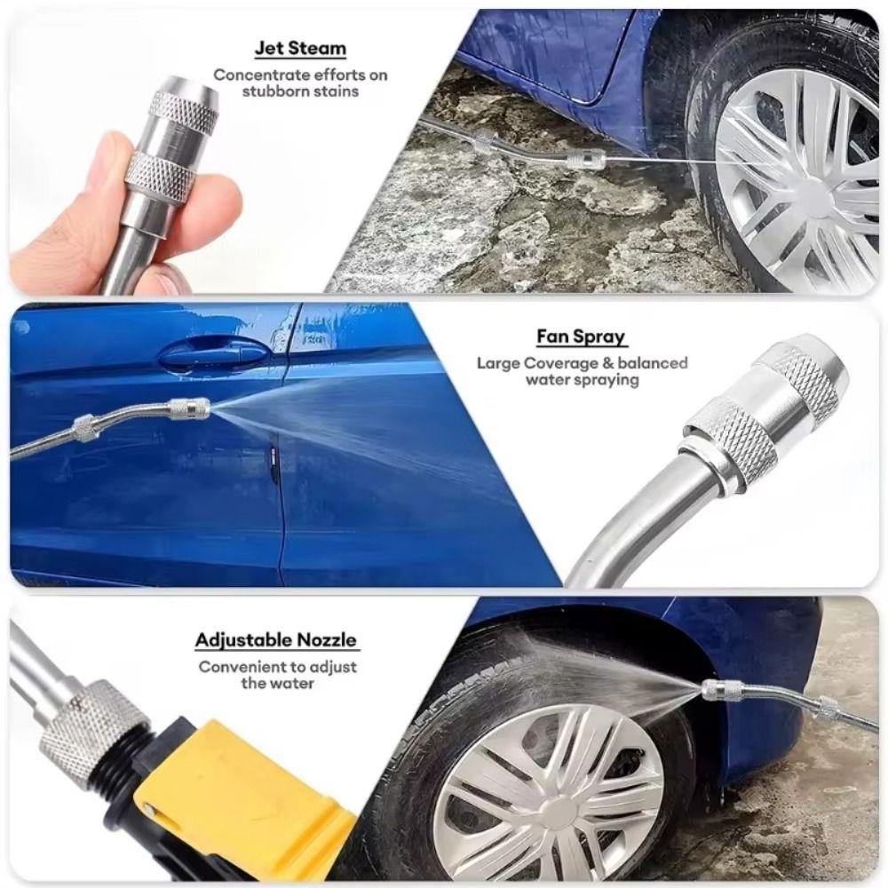 Stainless Steel Garden Hose Nozzle High Pressure Watering Sprinkler Water Spray Car Wash