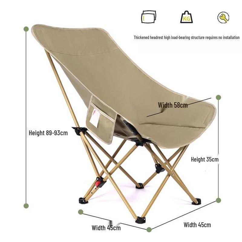 ZISIZ Adjustable Portable Folding Camping Chair