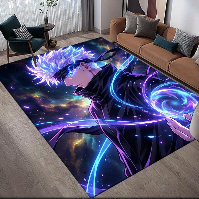 Satoru Gojo Anti-Slip Floor Mat, Rectangular Carpet for Bedroom, Living Room, Sofa Area & Game Room, Stylish Decor