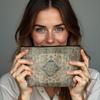 New Creative Pattern Zipper Storage Bag Printed Fine Hemp Cloth Bag Women's Multi Functional Makeup Bag
