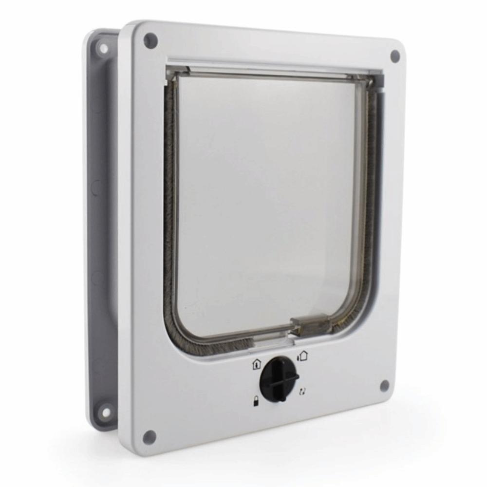 

4 Ways Locking Self-Closing Pet Door Easy Installation Dog Flap Door House Accessories M білий