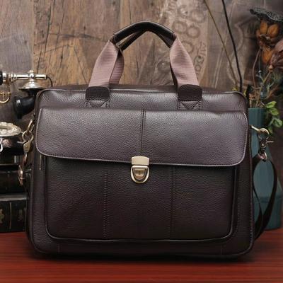 Bolsa de couro genuíno masculina para laptop, bolsa de ombro mensageiro de couro de vaca com camada superior, bolsa de viagem de negócios, bolsa masculina de grande capacidade