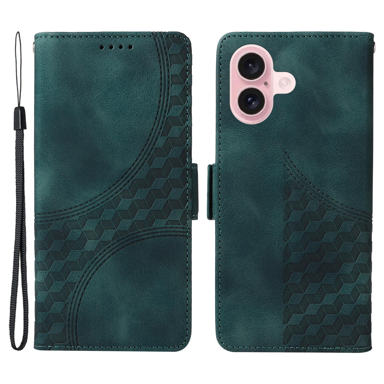 

For iPhone 16 Case Rhombus Starry Wallet Stand Leather Phone Cover