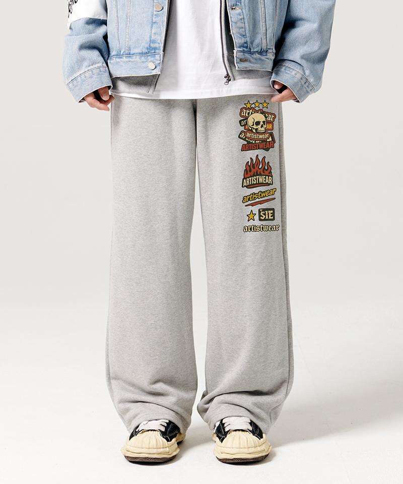 ARTISTWEAR [Atw] Sticker Bomb Wide Elastic Pants