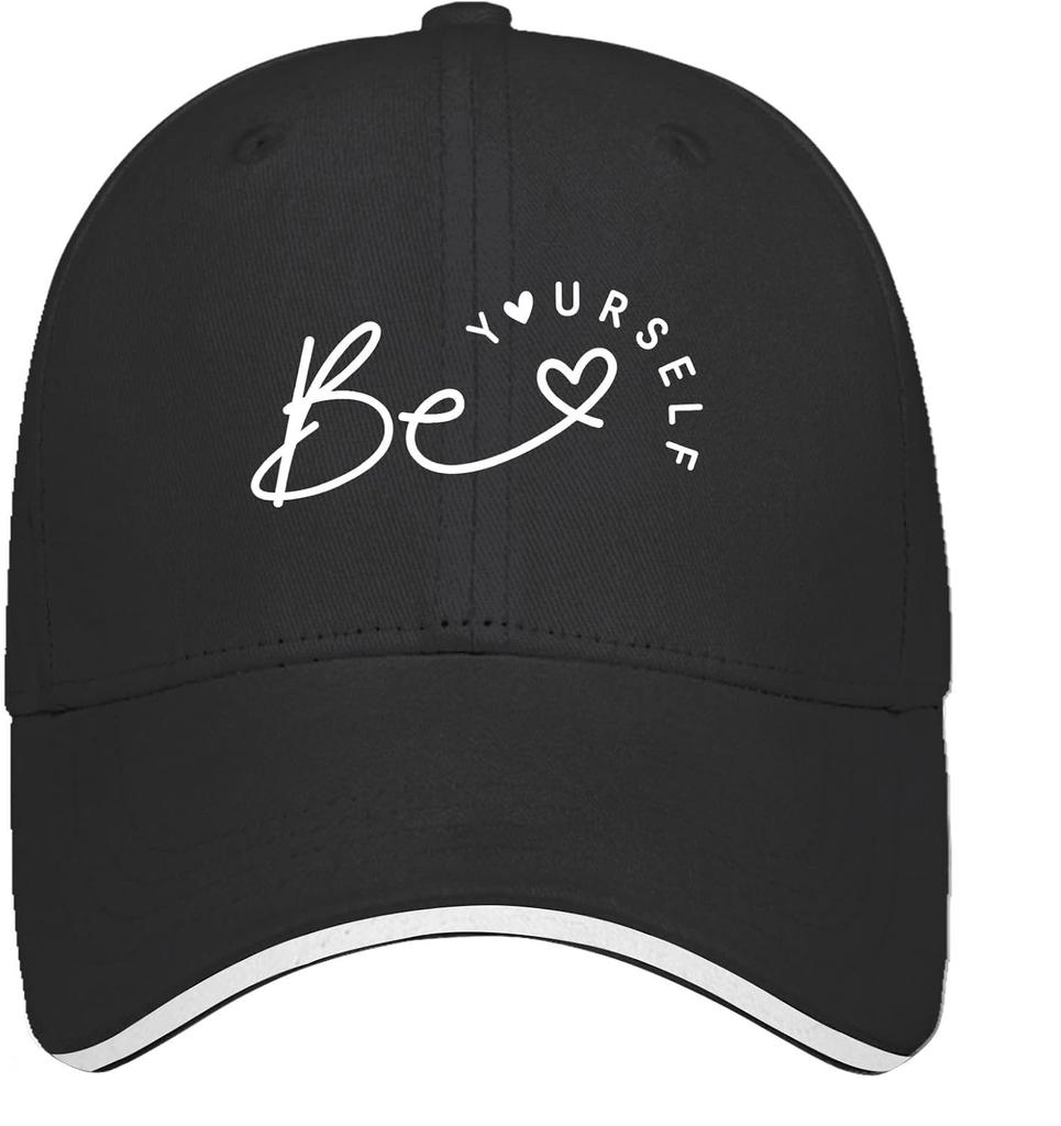 Sei Du Selbst Positives Zitat Baseballkappe Polyester Verstellbar Lässig Sportmütze für Erwachsene