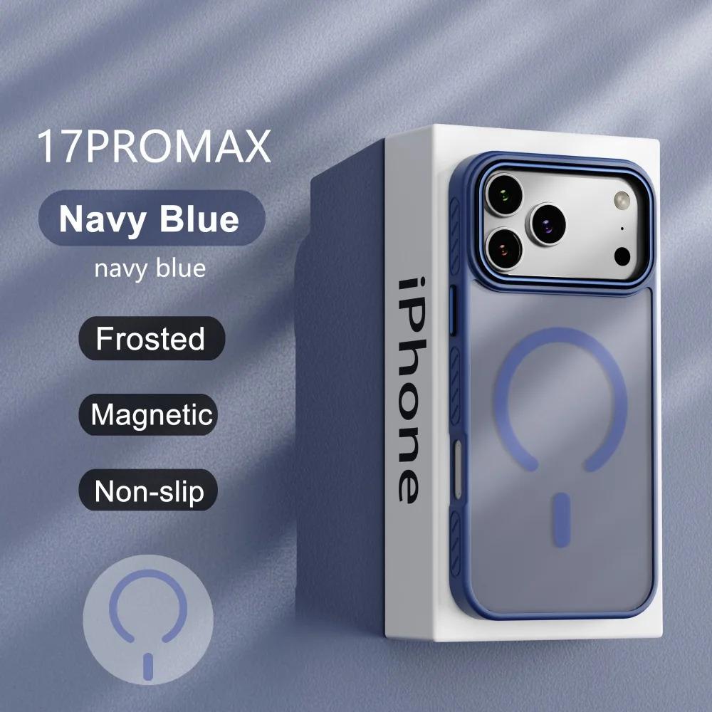 Luxury Matte Transparent Magnetic Case For iPhone 17 16 15 14 13 Pro Max Plus 17Air Magsafe Wireless Charging Protective Cover