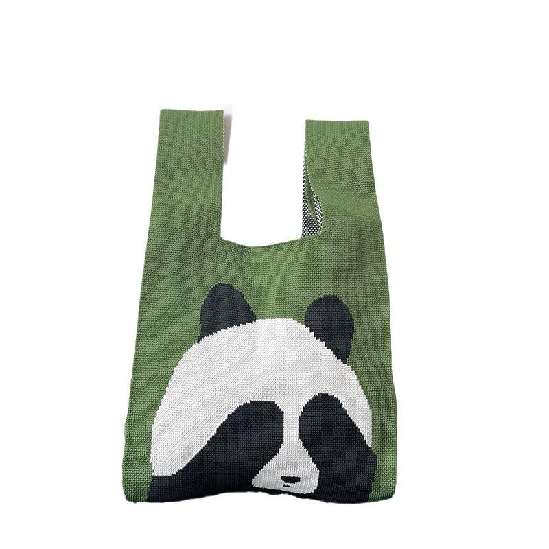 Gestrickte Handtasche im chinesischen Stil mit Riesenpanda – süße, gewebte Souvenir-Geschenktasche