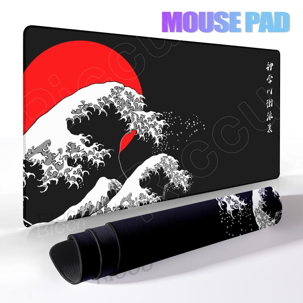 Large Mousepad Japan Great Wave Kanagawa Mousepad Keyboard Mat Deskpad Pc Game Desk Mats Company Mouse Pad Minimalist Mouse Mats