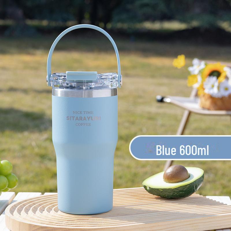 High-Quality Stainless Steel Thermos with Dual Straw - Perfect for Fitness Enthusiasts and Car Use