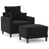 VidaXL Armchair with Footrest Black 60 Cm Velvet, Sofa, Armchair, TV Armchair, Single Sofa, Seat, Recliner Sofa, 3201102