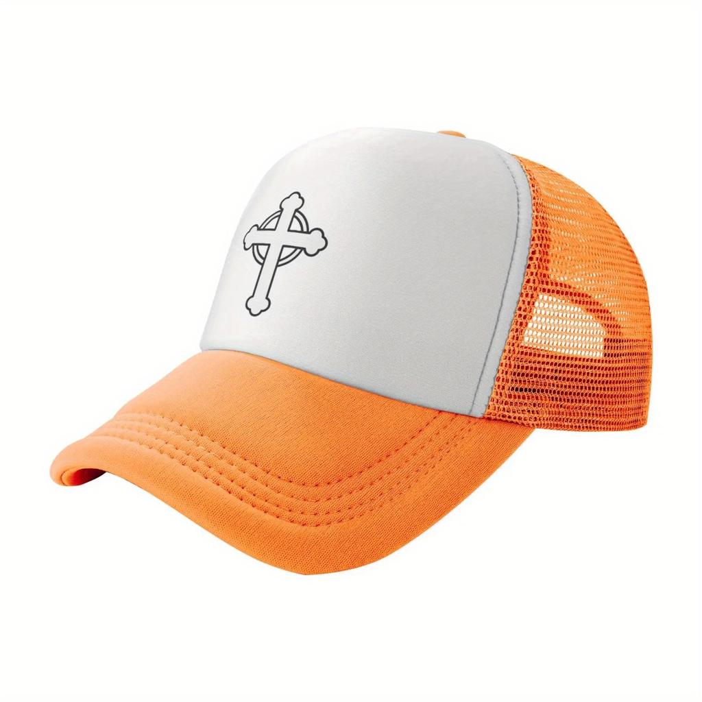 Celtic Cross Christian Graphic Trucker Hat Adjustable Breathable Mesh Baseball Cap for Adults