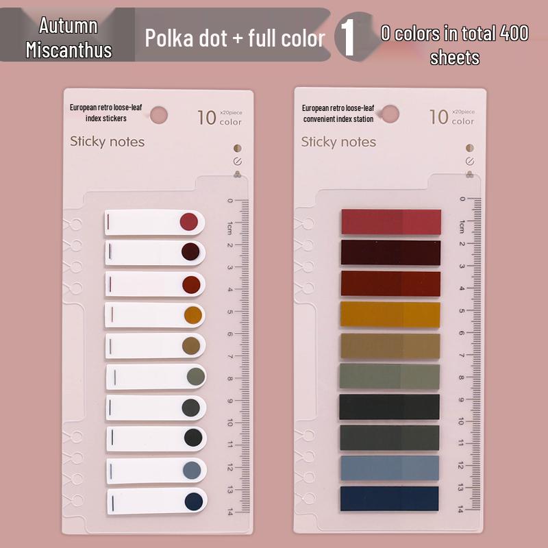 Retro Morandi Sticky Notes: Tearable Index Stickers & Colored Bookmarks for Students