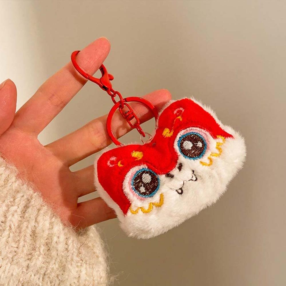 Lion Dance God of Wealth Pendant Cartoon Chinese New Year Keyring  Festive Decor