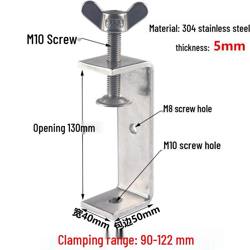 304 Stainless Steel Tiger C-Clamp U-Shaped Fixture with Hand-Tightened Eyebolt