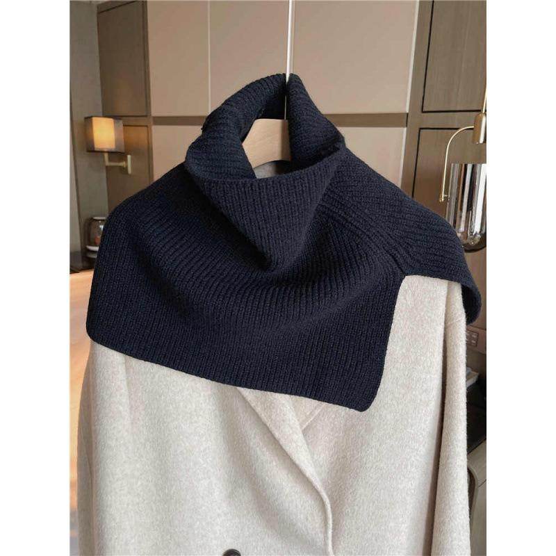 Scarf women's winter new fashion outer pullover scarf women's solid color neck cover wool knitted sweater shawl