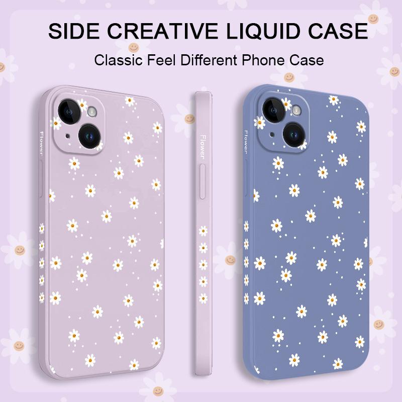 Coque de téléphone Fleurs Marguerites Pour iPhone 17 17 Air 16 15 14 13 12 11 X XR XS Plus Pro Max Mini Housse en Silicone