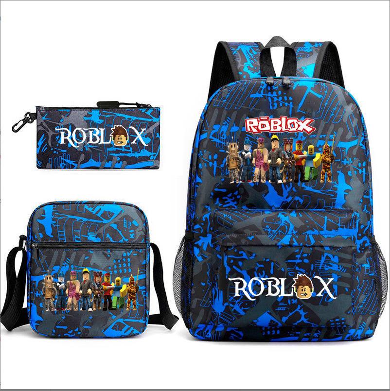 Football Star Teenager Student Schoolbag Ronaldo Pattern Three-Piece Backpack