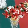 50/100Pcs Disposable Christmas Fruit Picks Santa Claus Fruit Salad Bamboo Sticks  Dessert