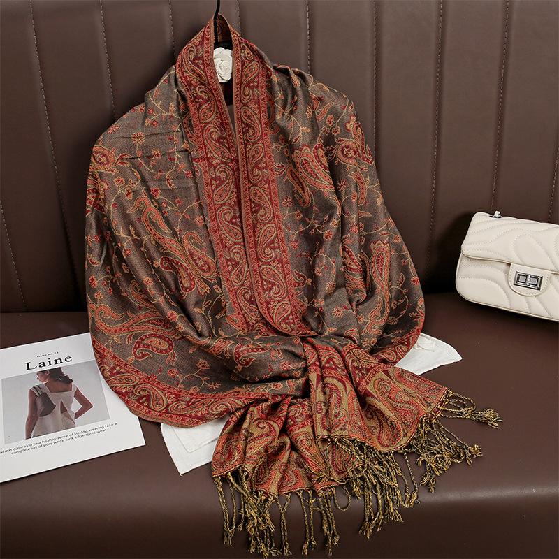 Pashmina Hijab Scarf Long Luxury  Cashmere Shawl Female Foulard Soft Turban Head Wraps For Women Headband Turbans For Women