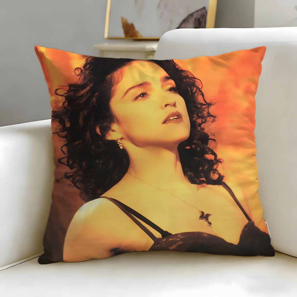 classic singer Madonna Cushion Cover Soft EasyWash Pillow Case Versatile for Couch Bed Travel and Office