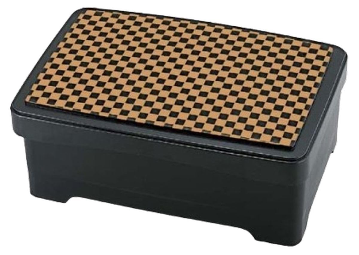 

Takeout Tendon Box with Gold Checkered ABS Resin and Made in Japan J-kitchens (Black) Pattern, Polypropylene, 19.4x12.4x8cm,