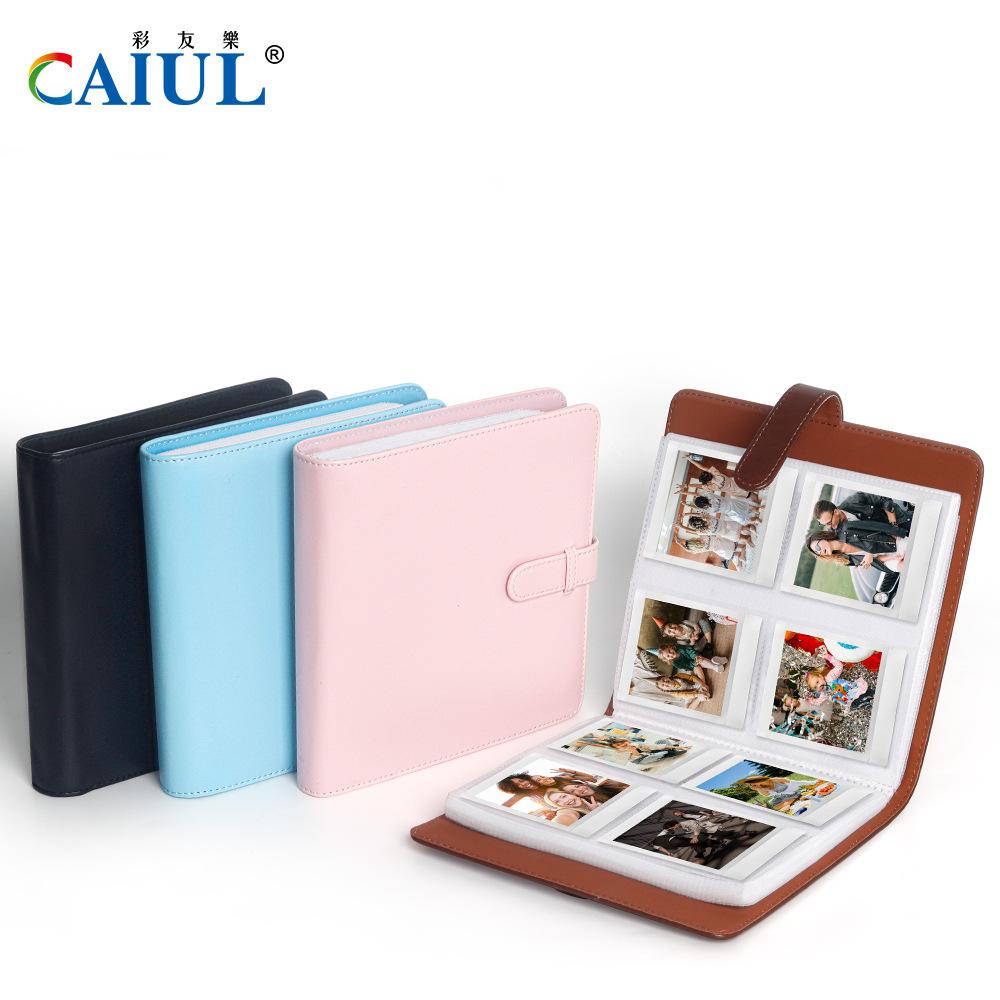 PU Square Card Photo Album Solid 288 Pockets Large Capacity Storage for Instax Camera Polaroid Album Photocard Holder