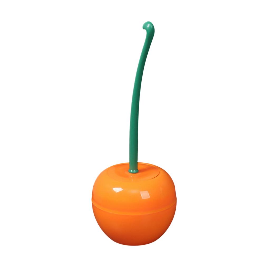 Cherry Shaped Toilet Brush Set with Long Handle Plastic Holder for Bathroom Cleaning Toilet Brush with Base Stand for Hygienic Use