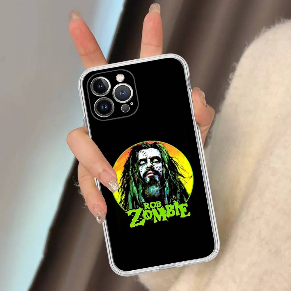 Retro Singer R-Rob Z-Zombie For IPhone 11 12 13 14 15 16 17 Pro Max Plus Air Transparent Clear Shockproof Case