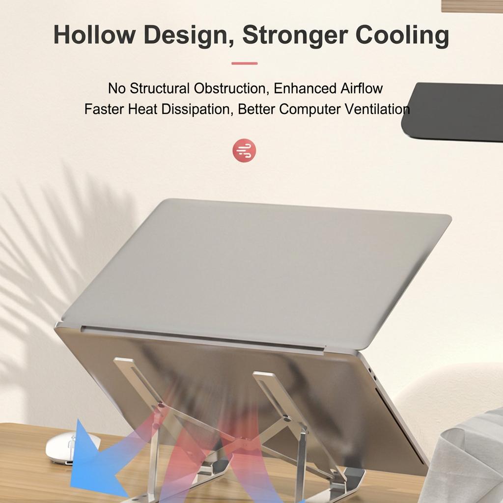 Adjustable Stand, Foldable Portable Laptop Riser Desk, Ergonomic Notebook Holder for MacBook & All Laptops