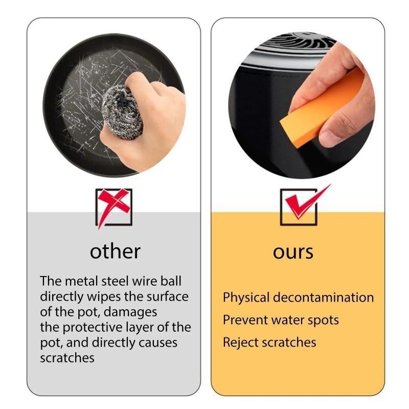 8*1.3* 2.5cm Reusable Scale Eraser/Anti-Scratch Mirror Faucet Rubber Brush/Multi-Purpose Kitchen Cookware Rust Removal Tool