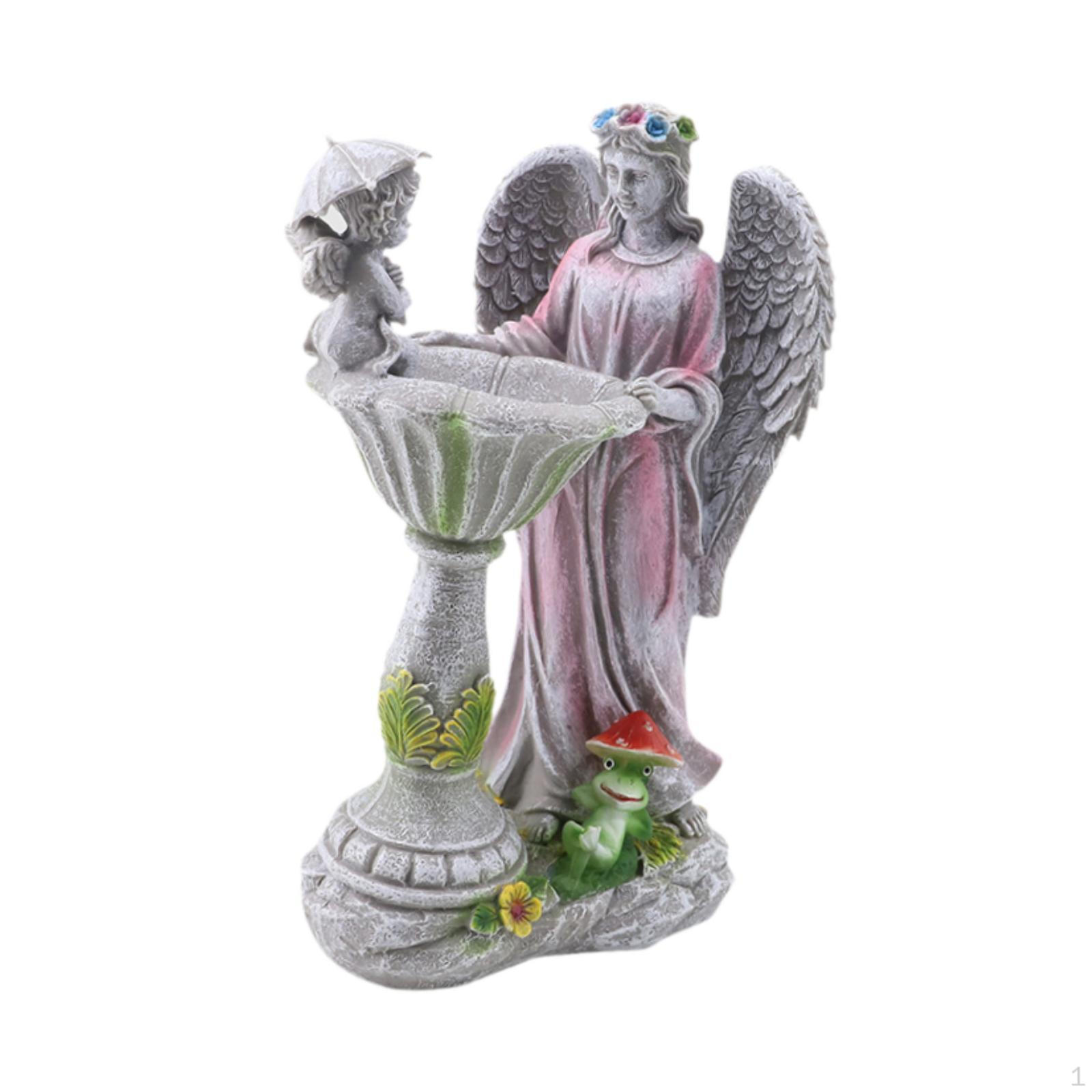 

Сонячна садова фігурка Angel Girl для використання на відкритому повітрі, смоляних доріжок і патіо рожевий