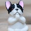 Yoga Meditation Dog Ornament Sitting Pug Figurine Statue Animal Sculpture Indoor Outdoor Garden Home Office Desktop Decoration