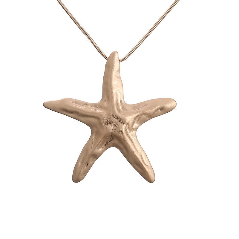 European American Fashion Geometric Starfish Alloy Long Womens Sweater Necklace