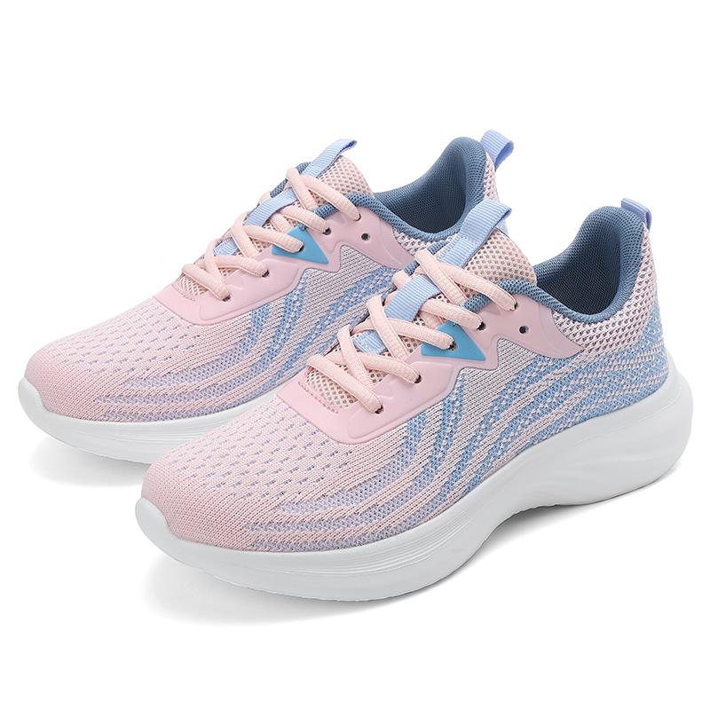 MCTIN женские кружевные кроссовки мягкая подошва сетчатая прогулочная обувь низкая дышащая повседневная обувь 36 розовый