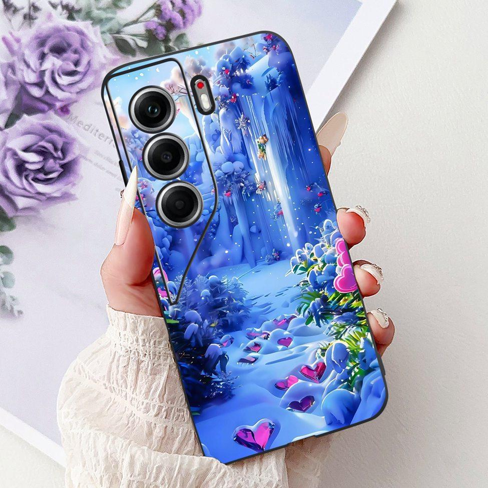 For Tecno Camon 40 Case CM5 Silicone Cute Cat Fashion Flowers Funny Painted Back Cover For Techno Camon 40 Phone Case Bumper
