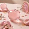 Pink Apple Squishy Toy Realistic Fruit Soft TPR Stress Ball Slow Rising Hand Pinch Fidget Toy for Office Desk Vent Decompression