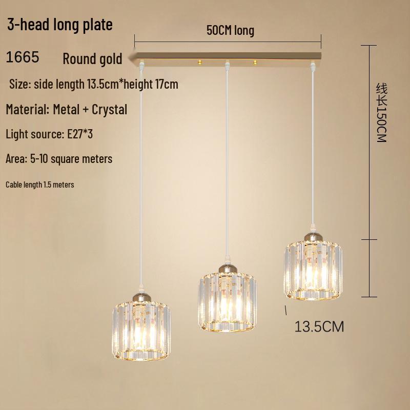 Modern Triple-Head Ceiling Chandelier for Living Room, Bedroom, or Dining Room - Sleek Cross-Border Design
