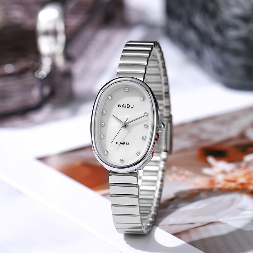 Minimalist Oval Quartz Watch Women Watch Fashion Steel Belt Quartz Casual Wristwatch Gifts Quartz Wristwatch
